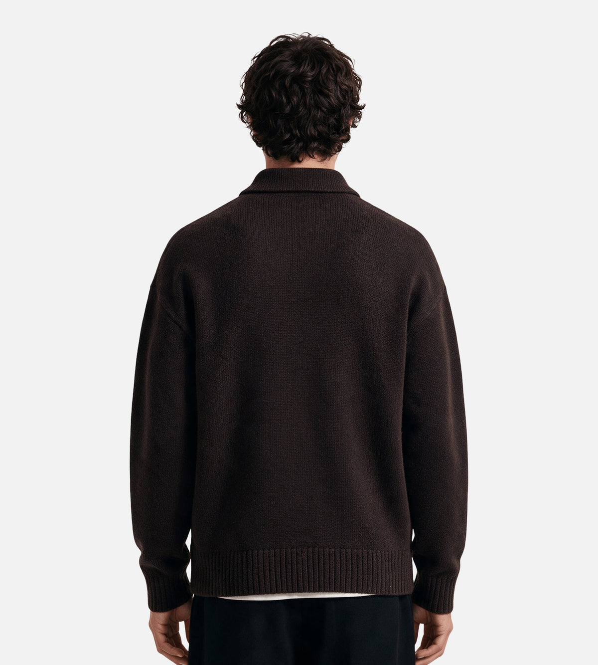OLAF Oversized Knitted Polo Chocolateplum