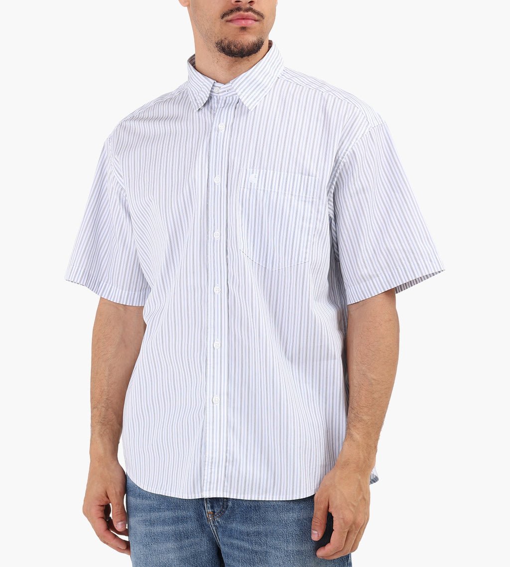 Carhartt WIP Short Sleeve Keene Shirt Keene Stripe White