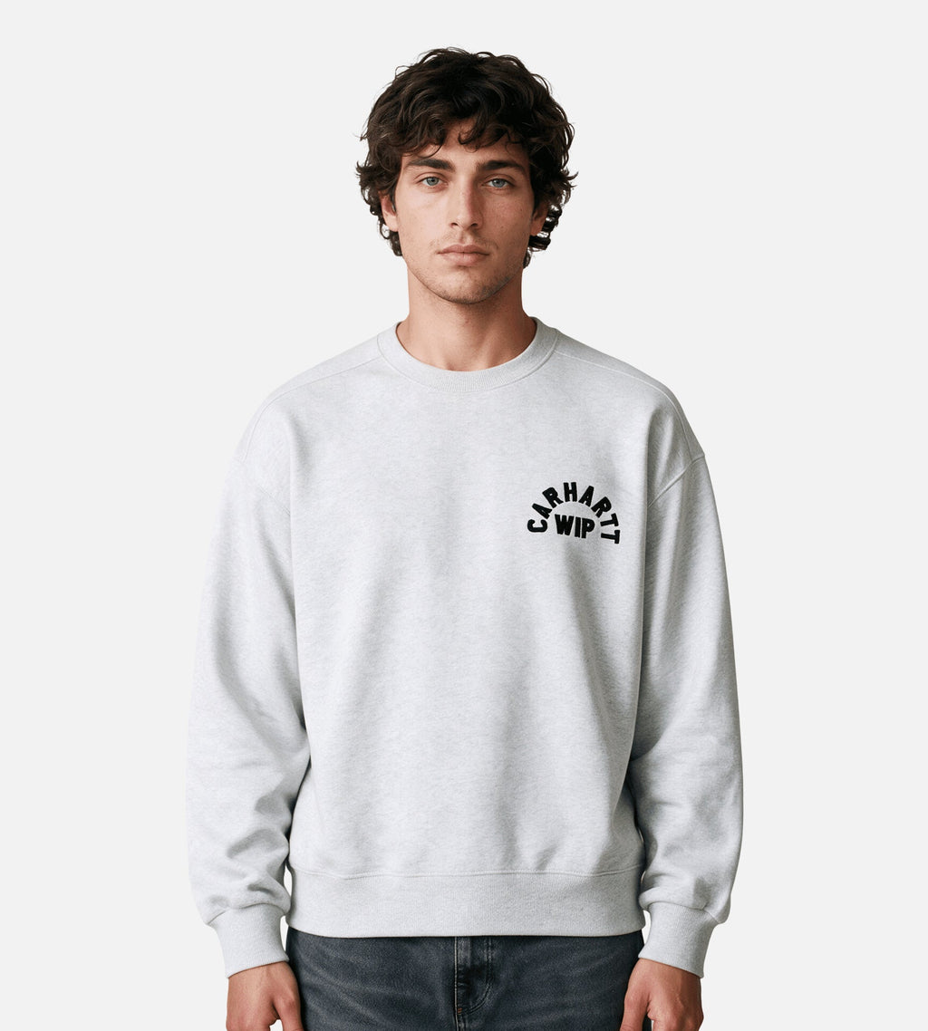 Carhartt WIP Arch Script Sweater Ash Heather Dark Navy