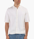 OLAF Linen Knitted Short Sleeve Polo Offwhite