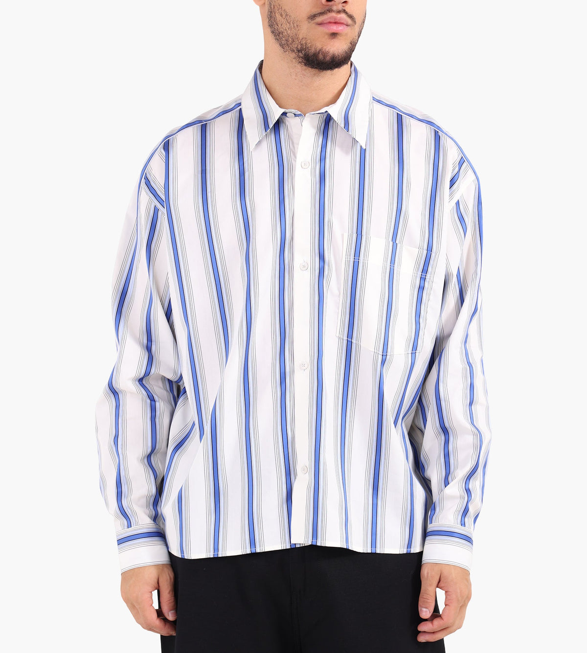 Won Hundred Maza Panel Shirt Deep Ultramarine COMB.