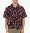 Café-Mountain Floral Jacquard Vacation Shirt Purple