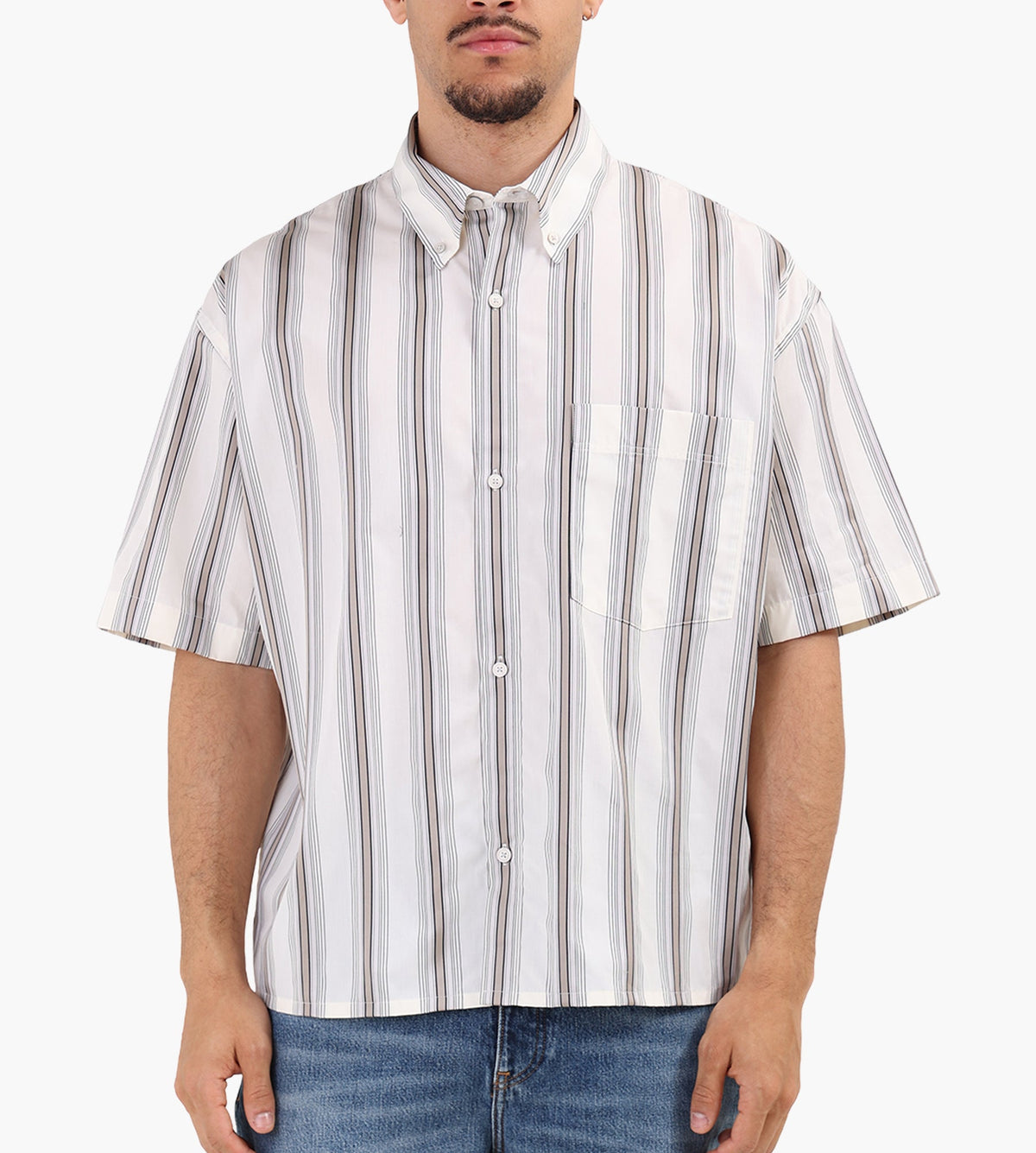 Won Hundred Maza Stripe Short Sleeve Shirt Rock Ridge COMB.