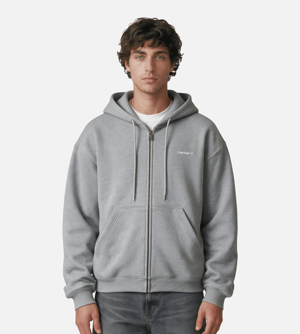 Carhartt WIP Hooded Ebbert Jacket Grey Heather White