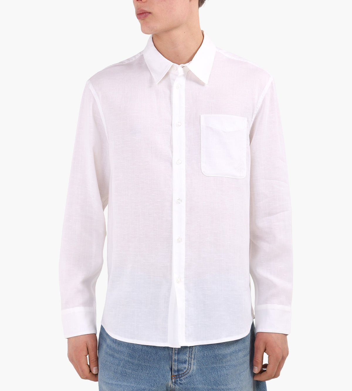 OLAF Linen Blend Relaxed Shirt Optical White