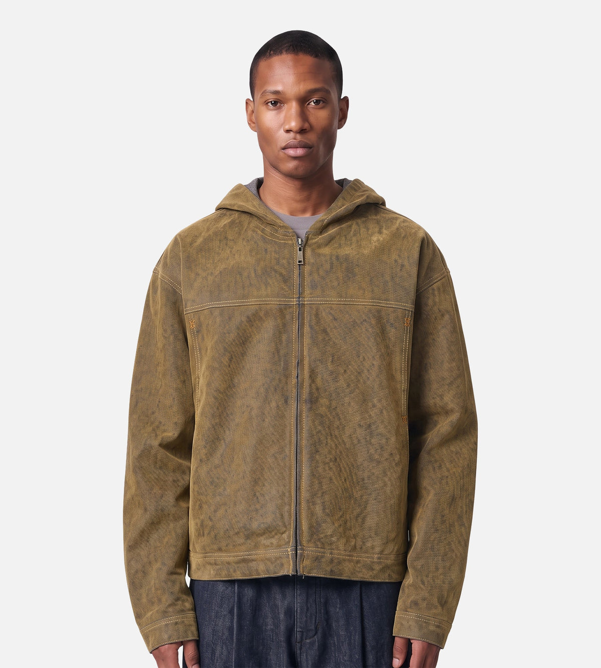 Daily Paper Velvet Shield Denim Jacket Brown