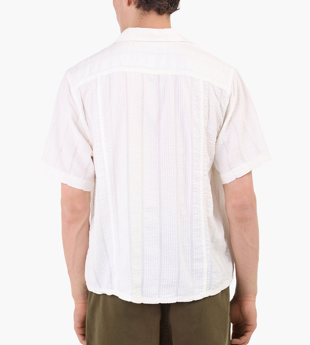 Corridor Striped Seersucker Short Sleeve Shirt White