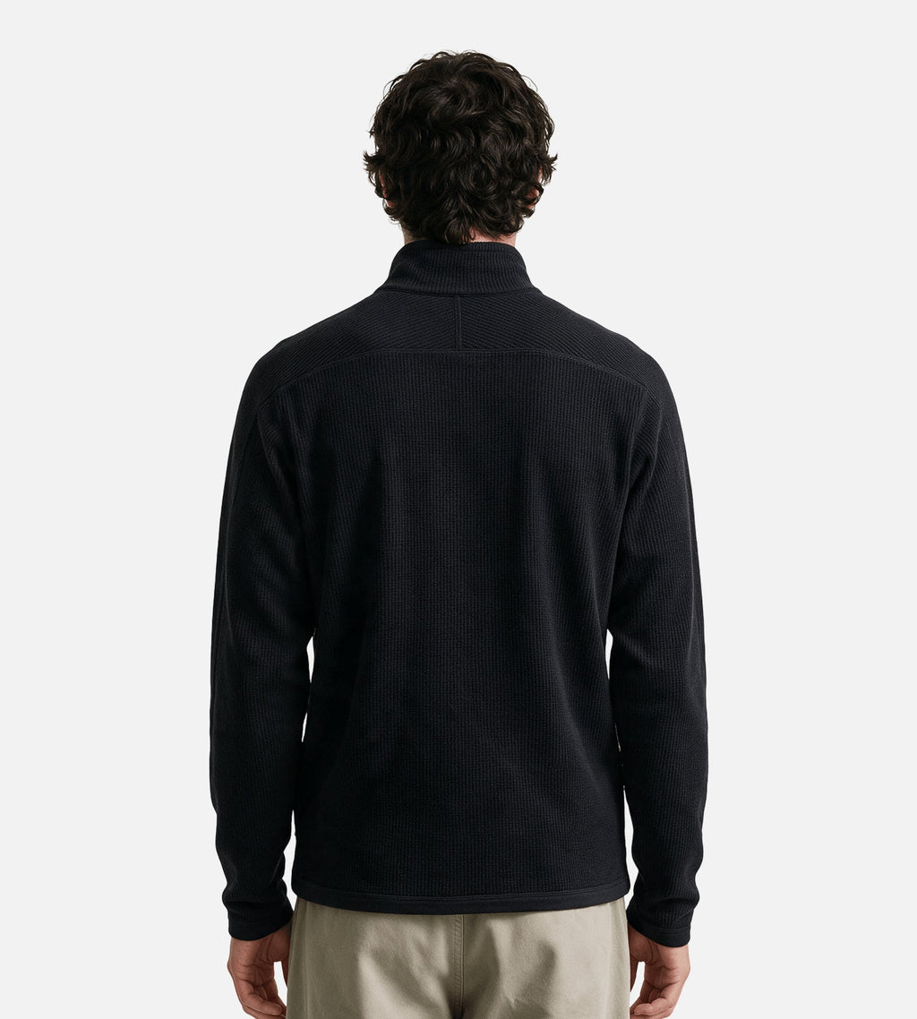 Norse Projects Teno Cotton Hemp Military Rib Zip Cardigan Black