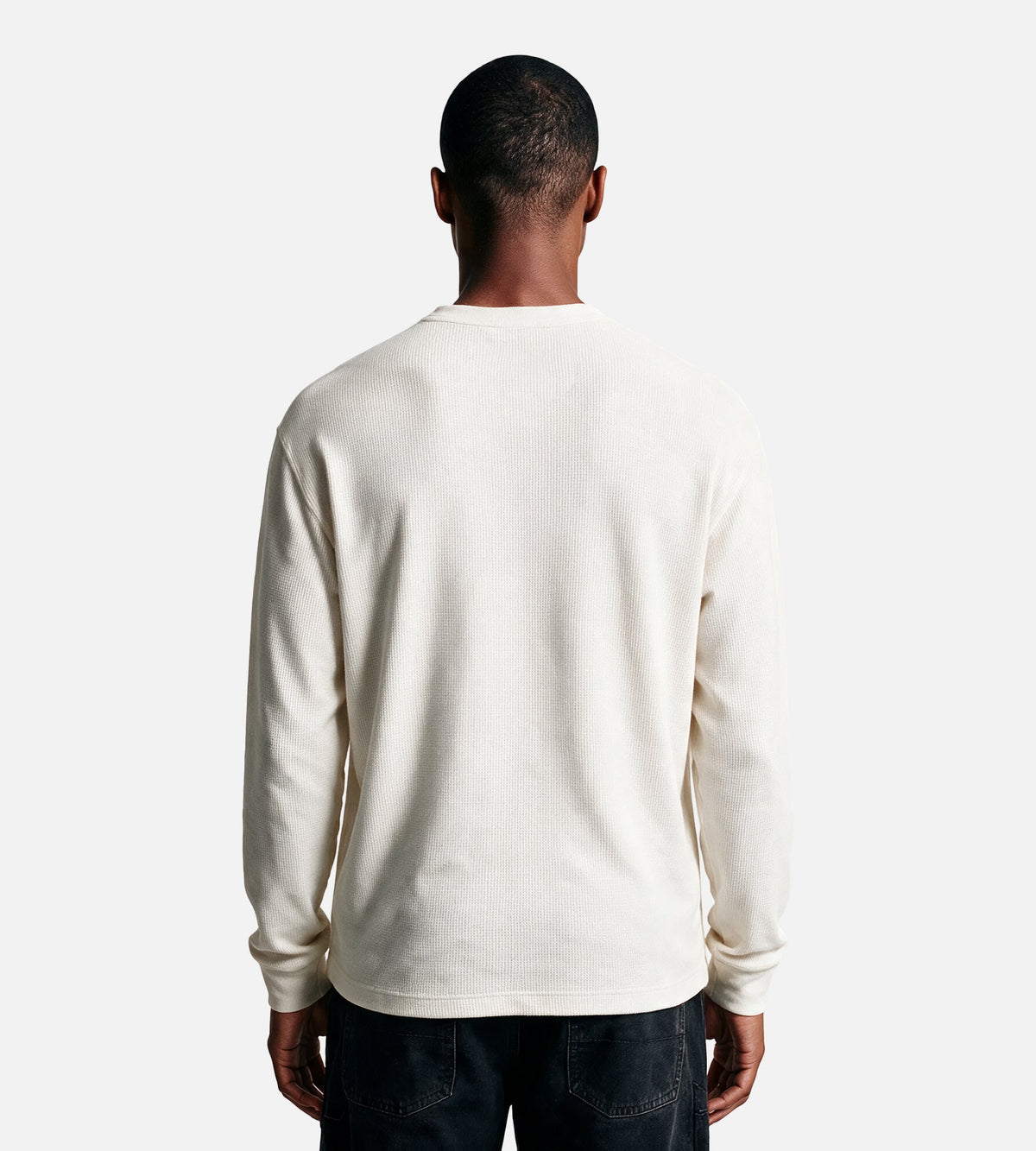 OLAF Waffle Henley Longsleeve Off White