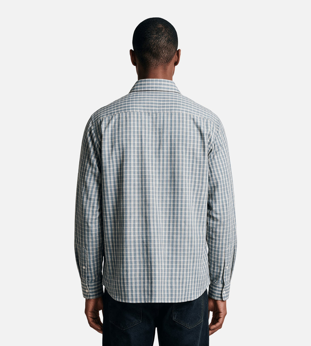 Corridor Americana Check Long Sleeve Shirt Blue
