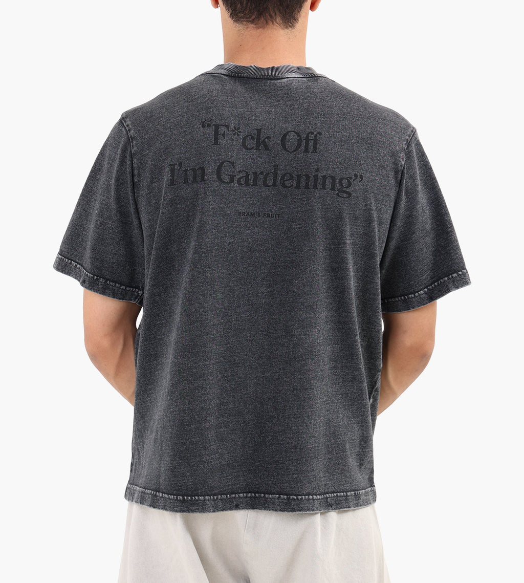 Bram's Fruit “F*ck Off” T-Shirt Distressed Washed Charcoal