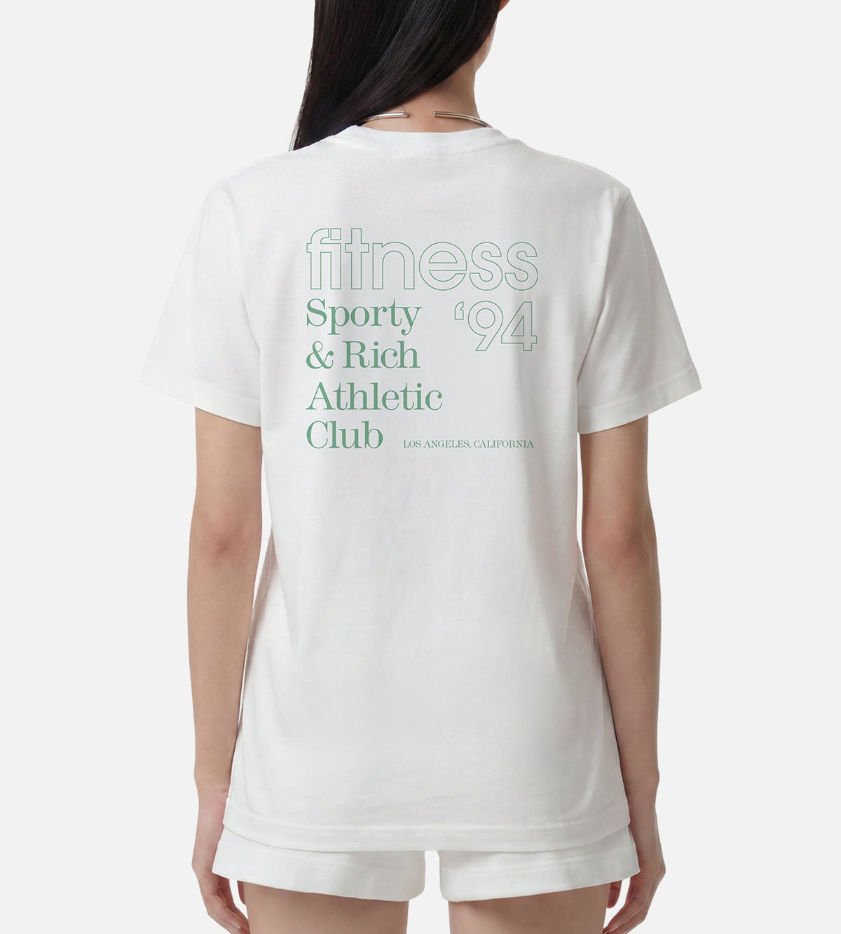 Sporty & Rich Fitness 94 T-Shirt White Kelly
