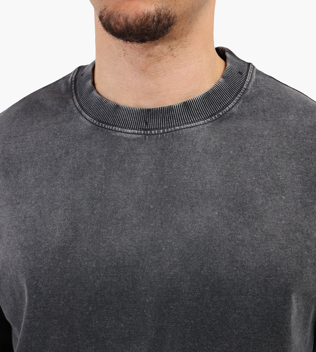 Bram's Fruit Distressed Script Logo Longsleeve Shadow Black