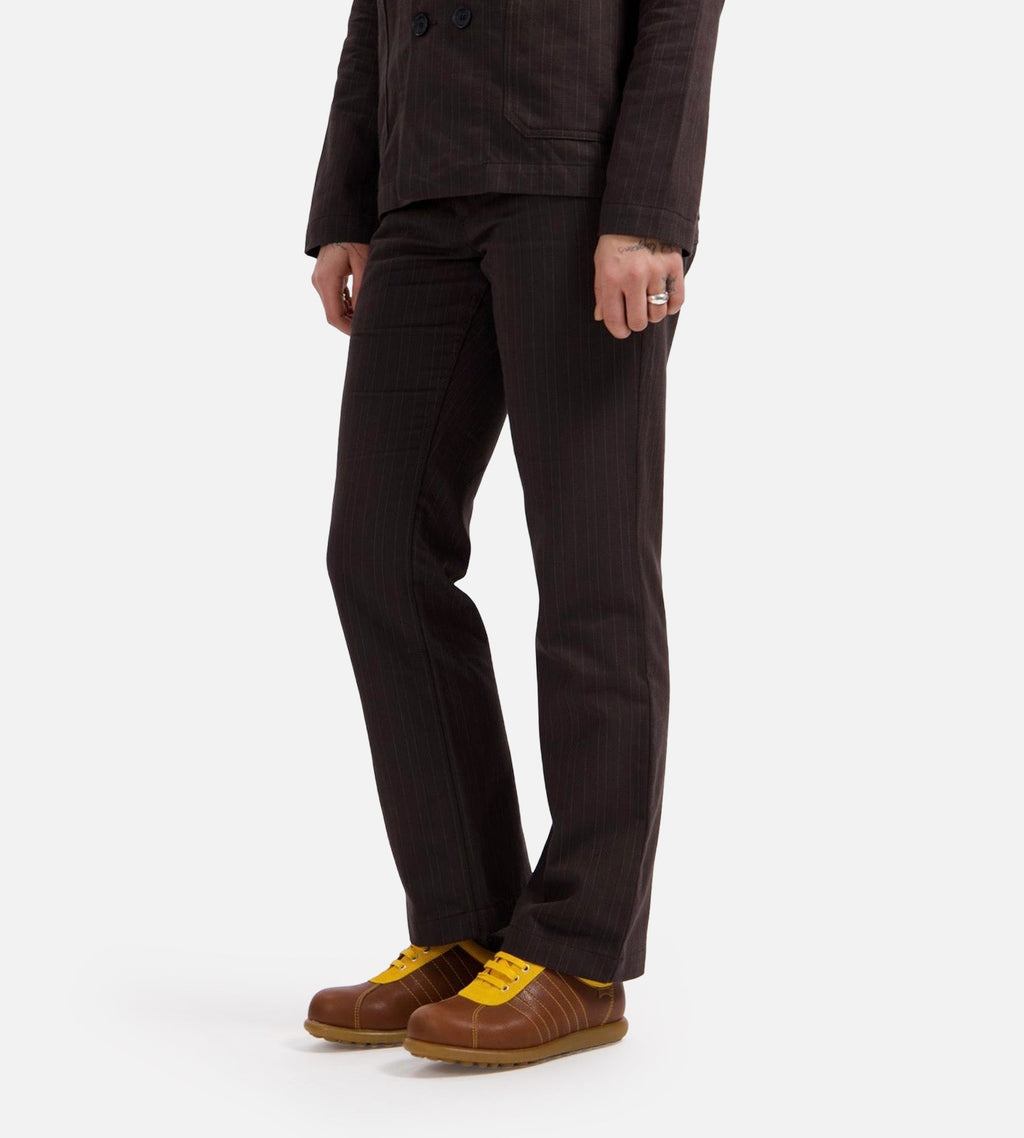 BONNE Classic Pants Brown Pinstripe