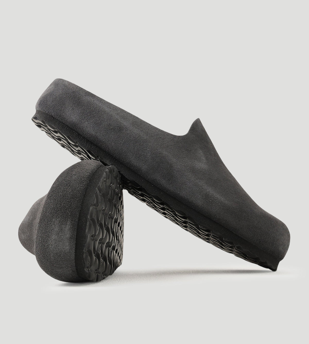 Birkenstock Amsterdam Wrapped Suede Leather Charcoal