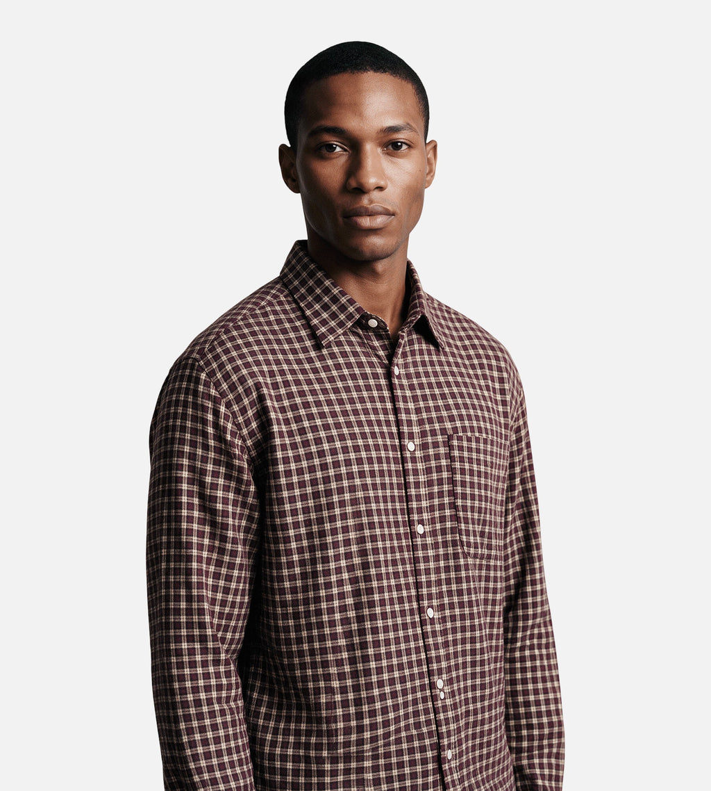 NN.07 Deon 5465 Shirt Bordeaux Check