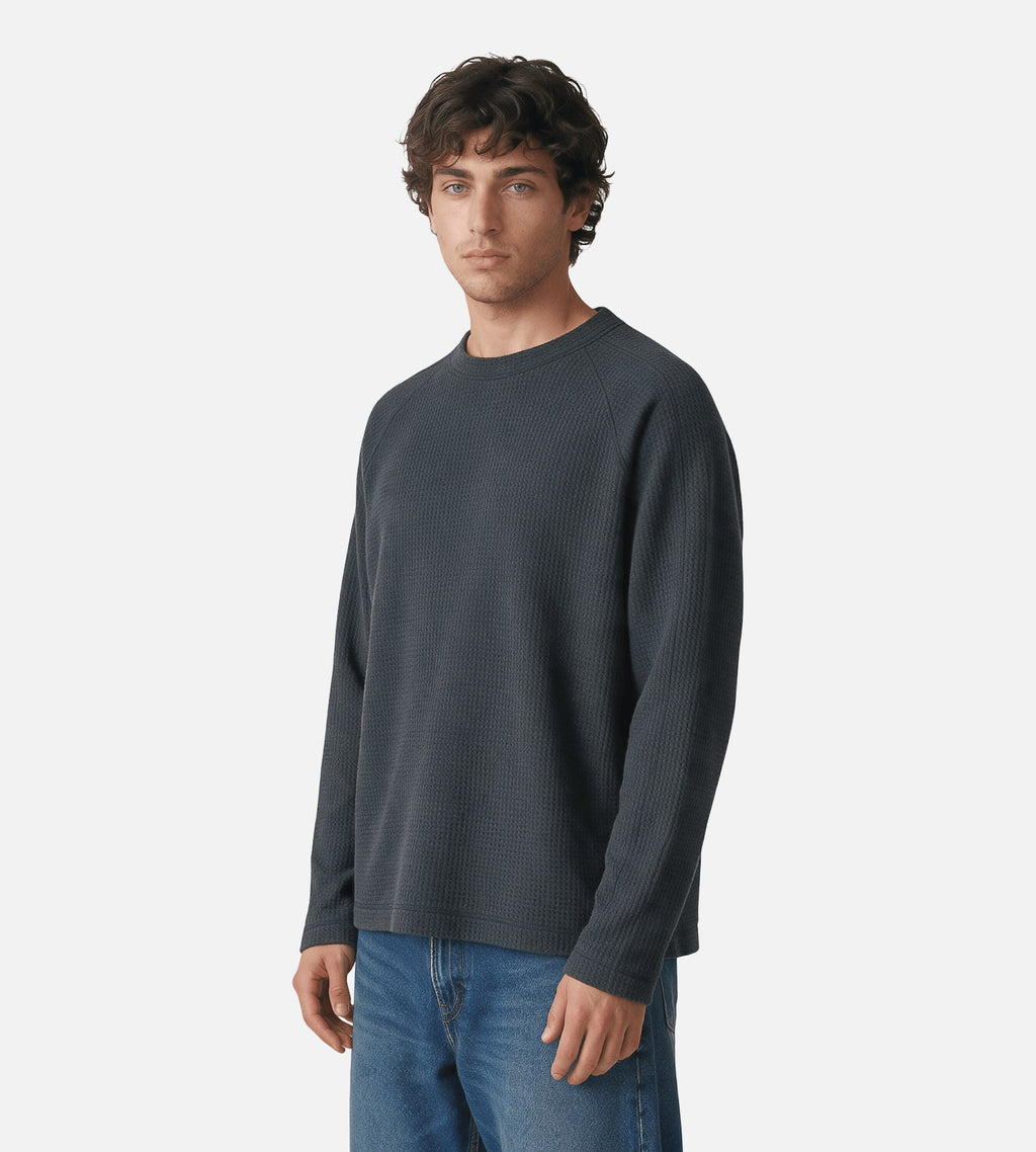 OLAF Waffle Crewneck Charcoal