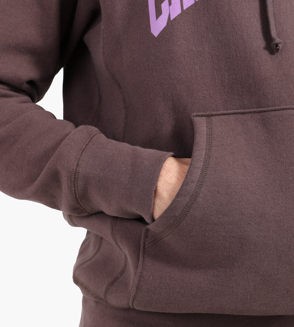 Café-Mountain College Logo Hoody Earth And Aubergine