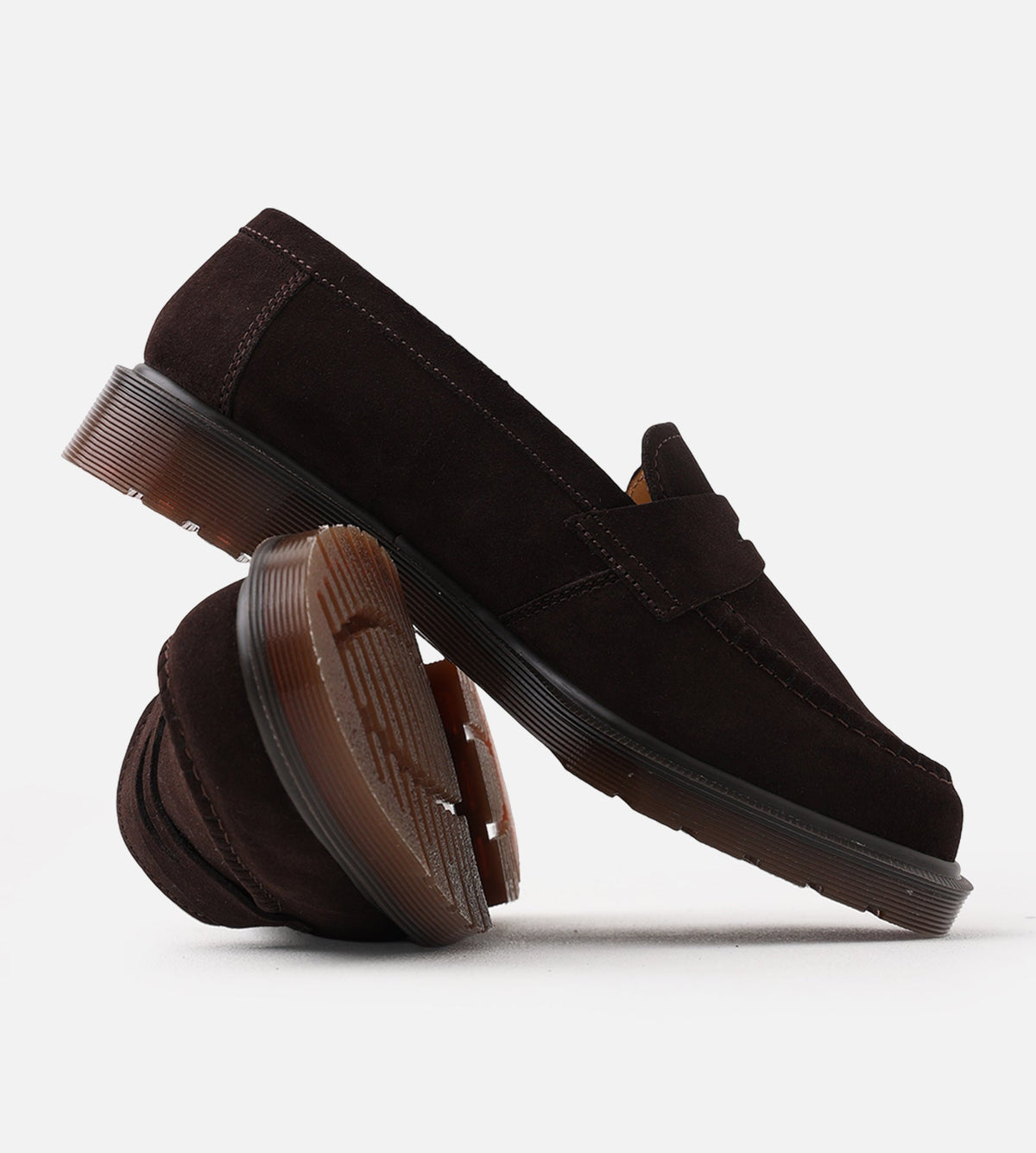 Dr. Martens Delapre Penny Loafer Brindle Brown Repello Calf Suede Mb