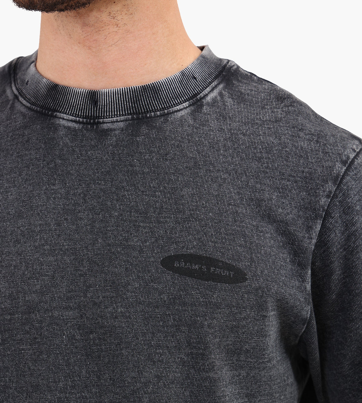 Bram's Fruit “F*ck Off” T-Shirt Distressed Washed Charcoal