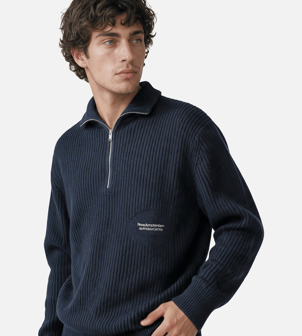 New Amsterdam Surf Association Knitted Half Zip Night