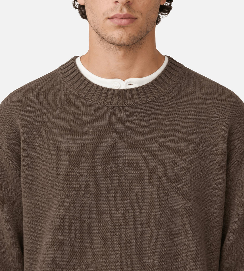 OLAF Essential Knitted Crewneck Chocolateplum