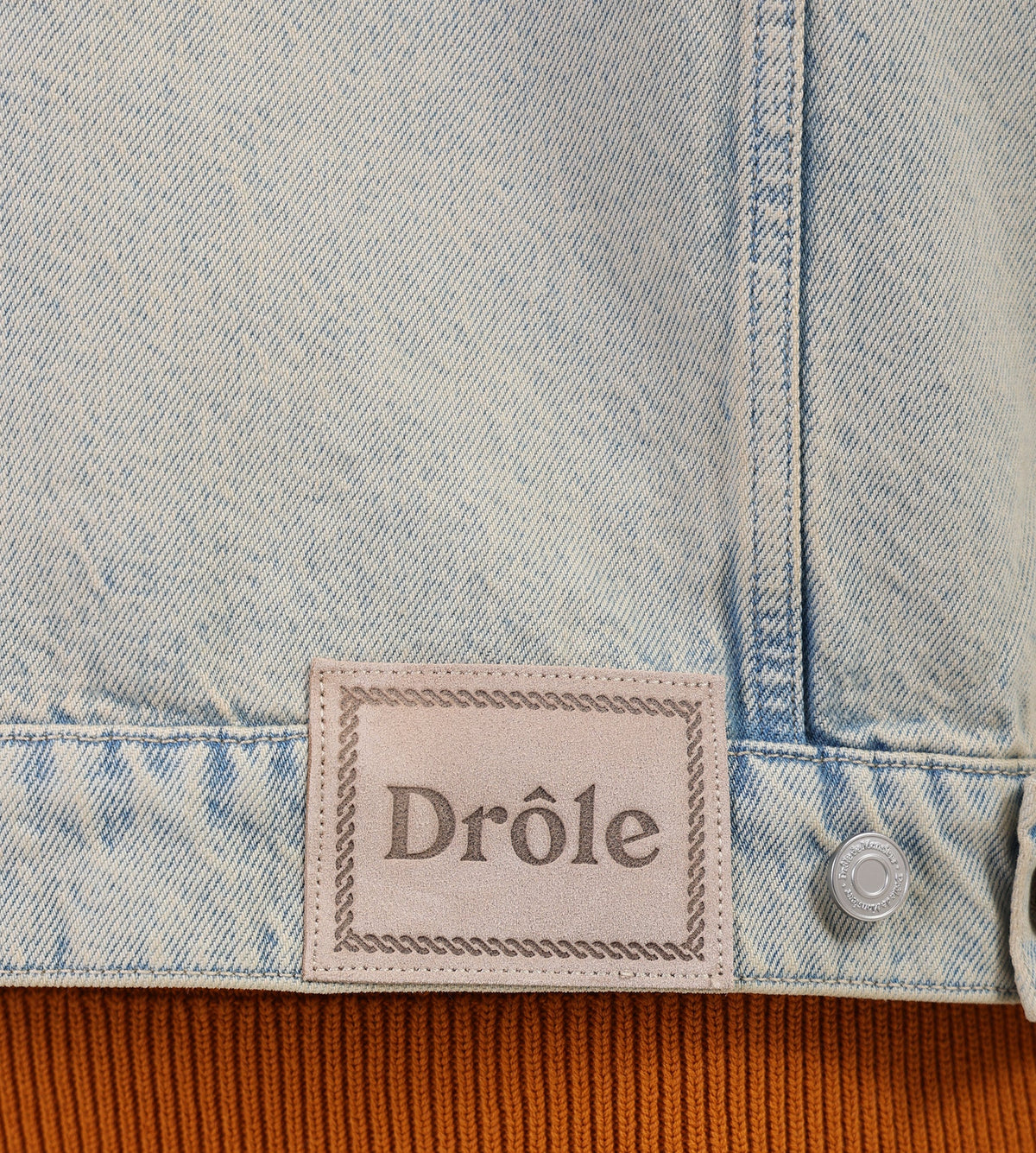 Drôle de Monsieur Veste Denim Dusty Brodèe Fleurs Dusty