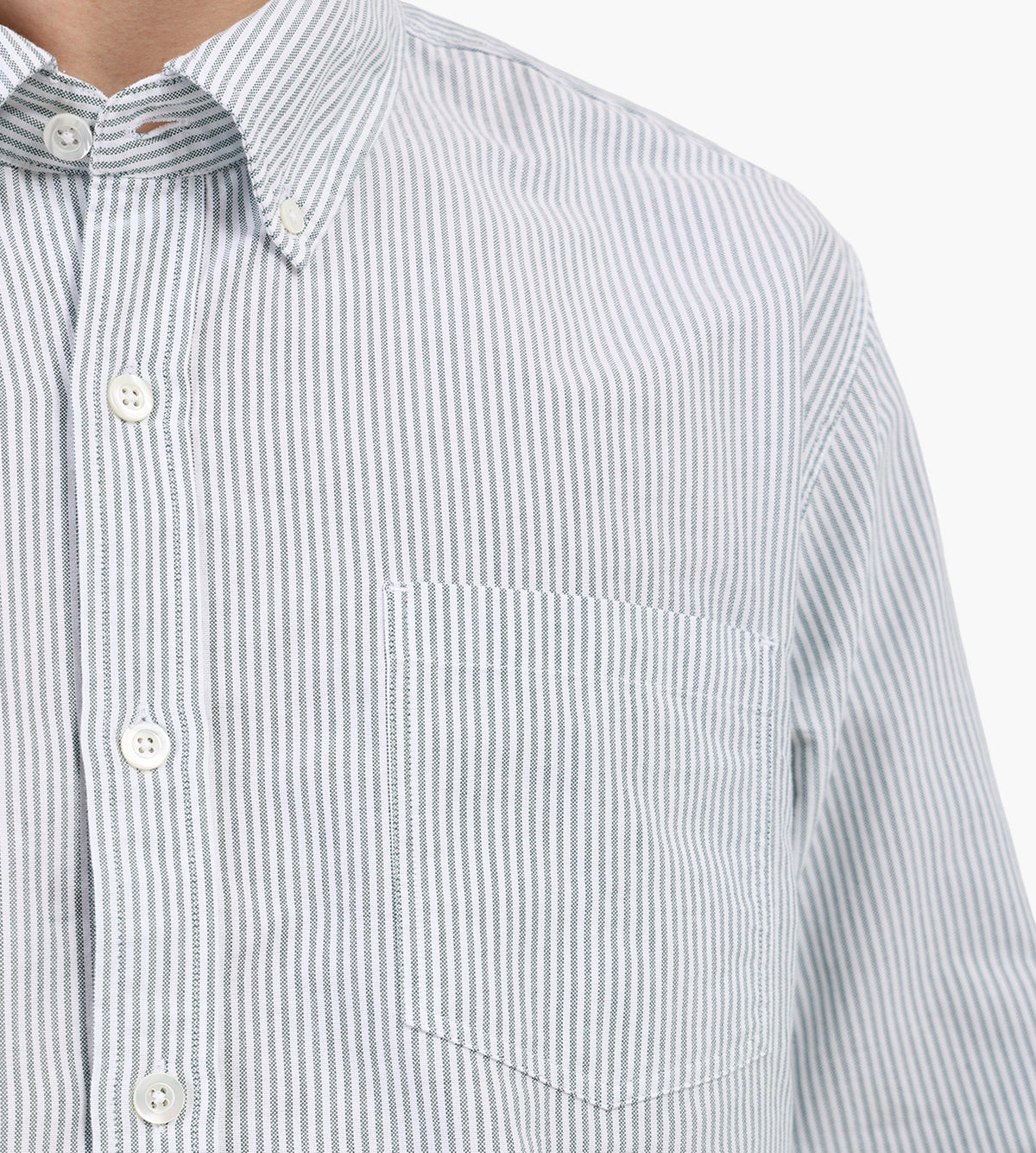 Corridor Stripe Oxford Long Sleeve Shirt Green