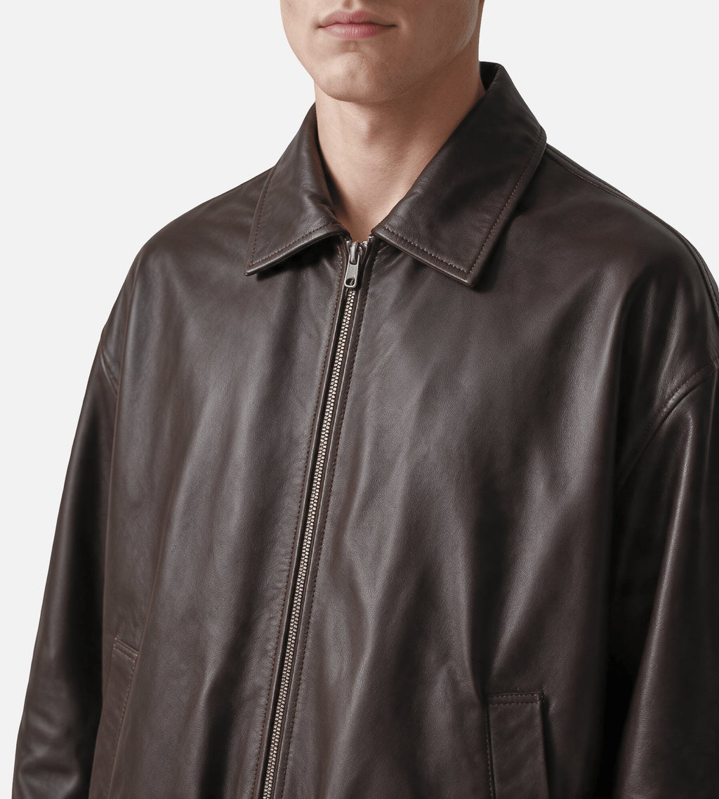 ARMA Backett Reversible Leather Jacket Coffee Bean