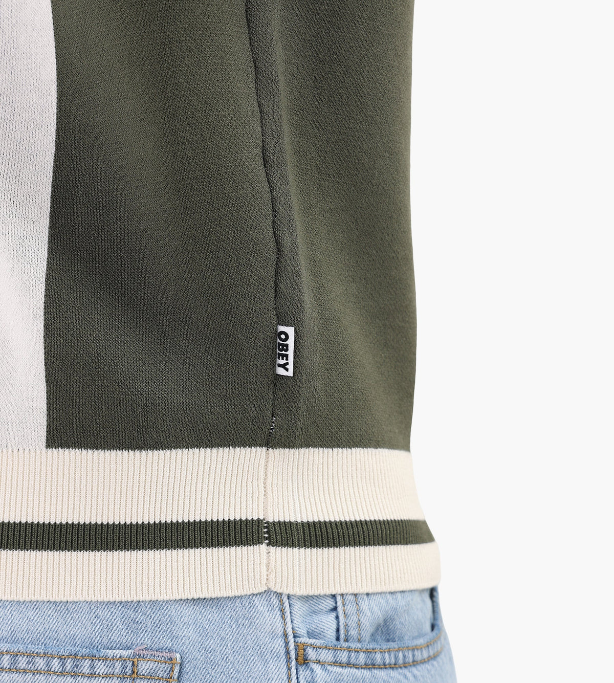 Obey Sport Polo Sweater Unbleached Multi
