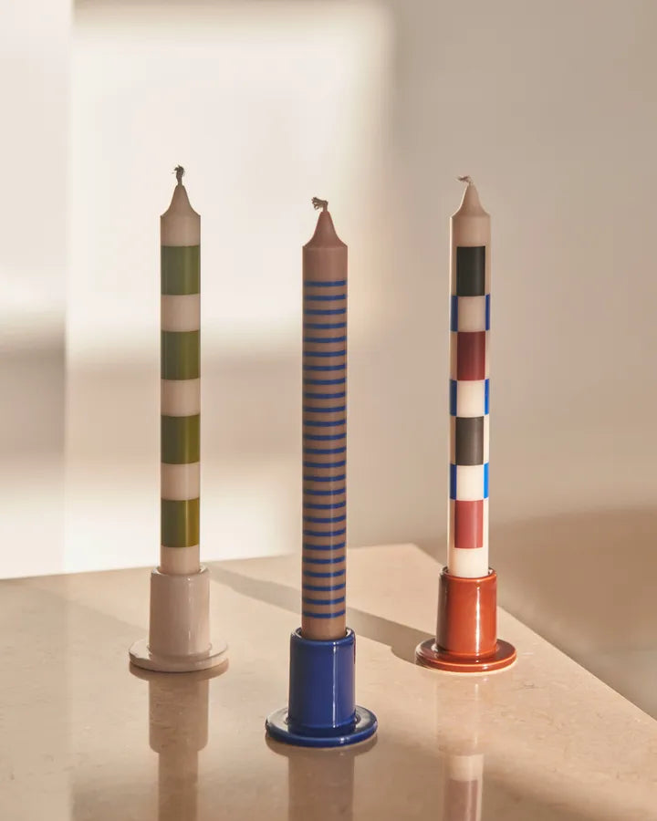 HAY Tube Candleholder Concrete Small Light Blue