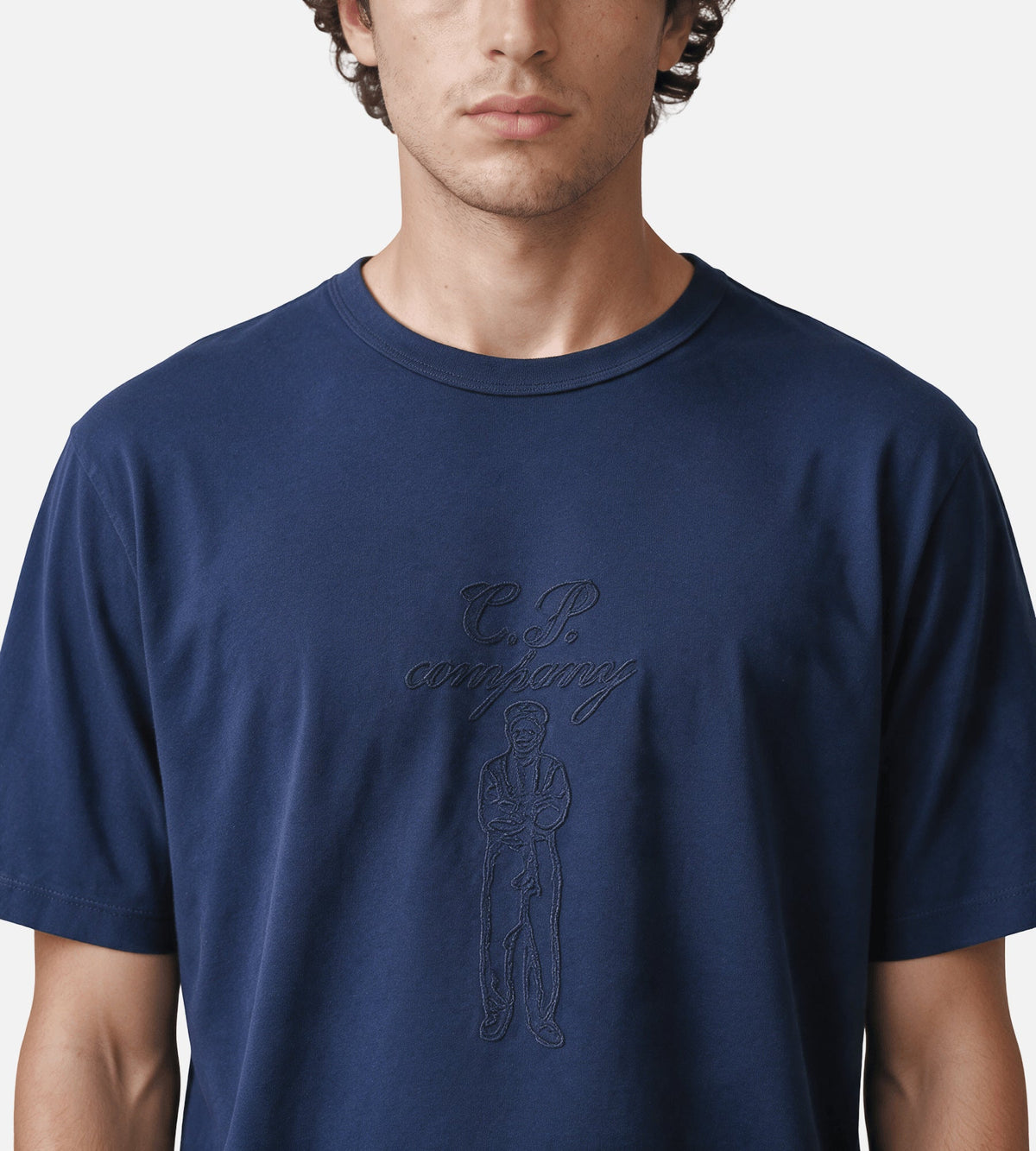 C.P. Company 30/2 Mercerized Jersey Twisted British Sailor T-Shirt Peacoat