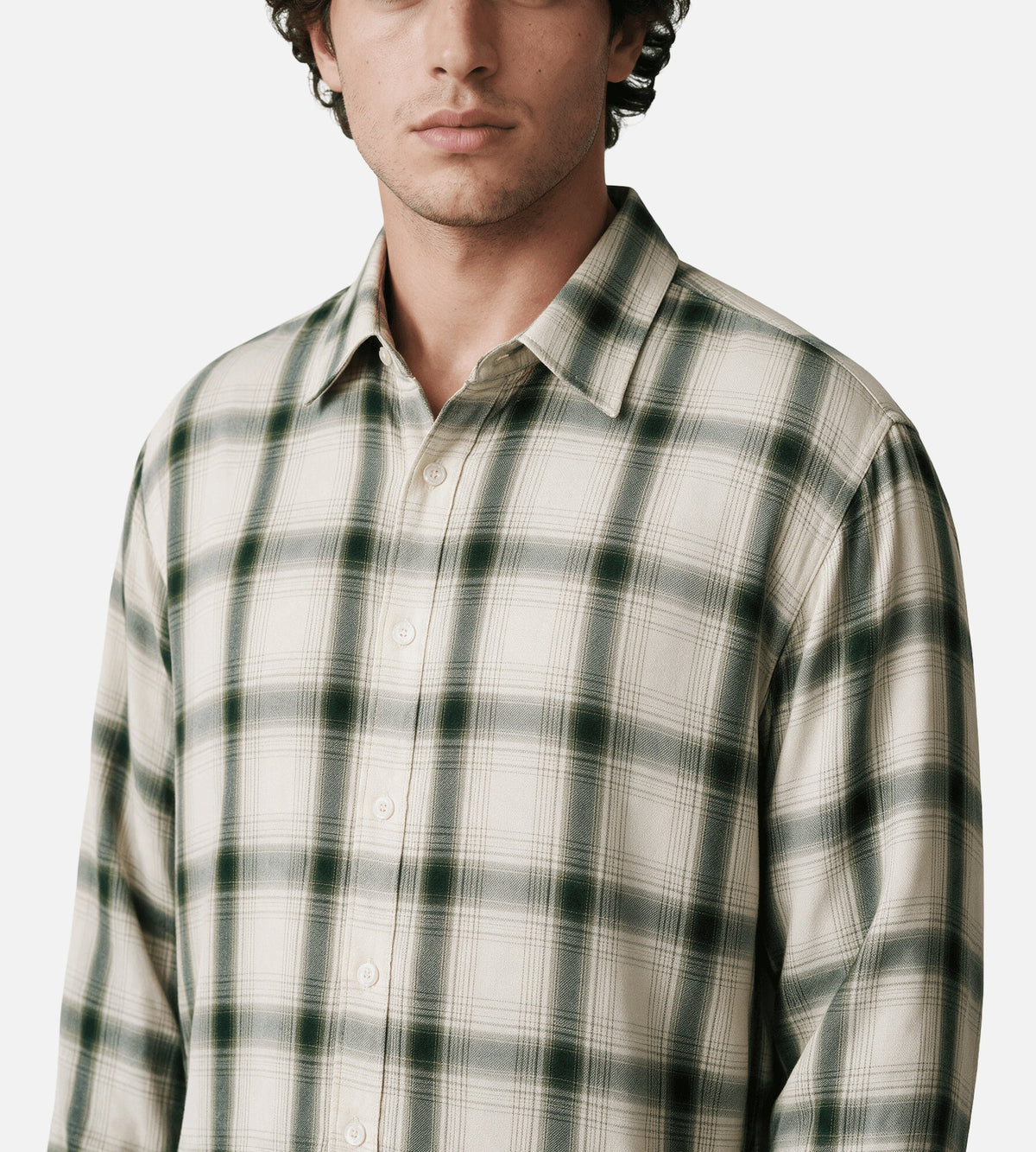Corridor Shadow Check Long Sleeve Shirt Green