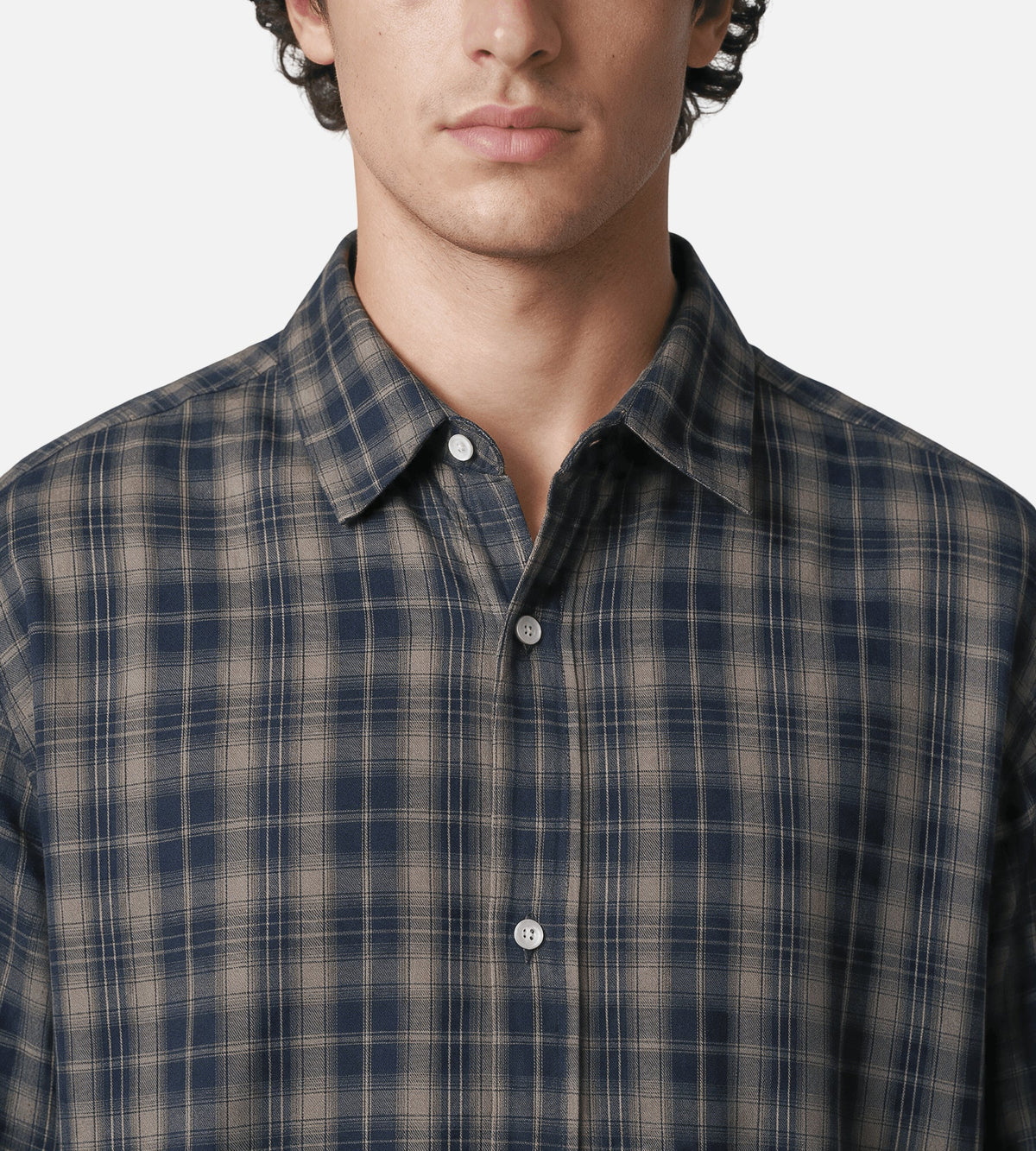 New Amsterdam Surf Association Beach Shirt Check Night Grey Check