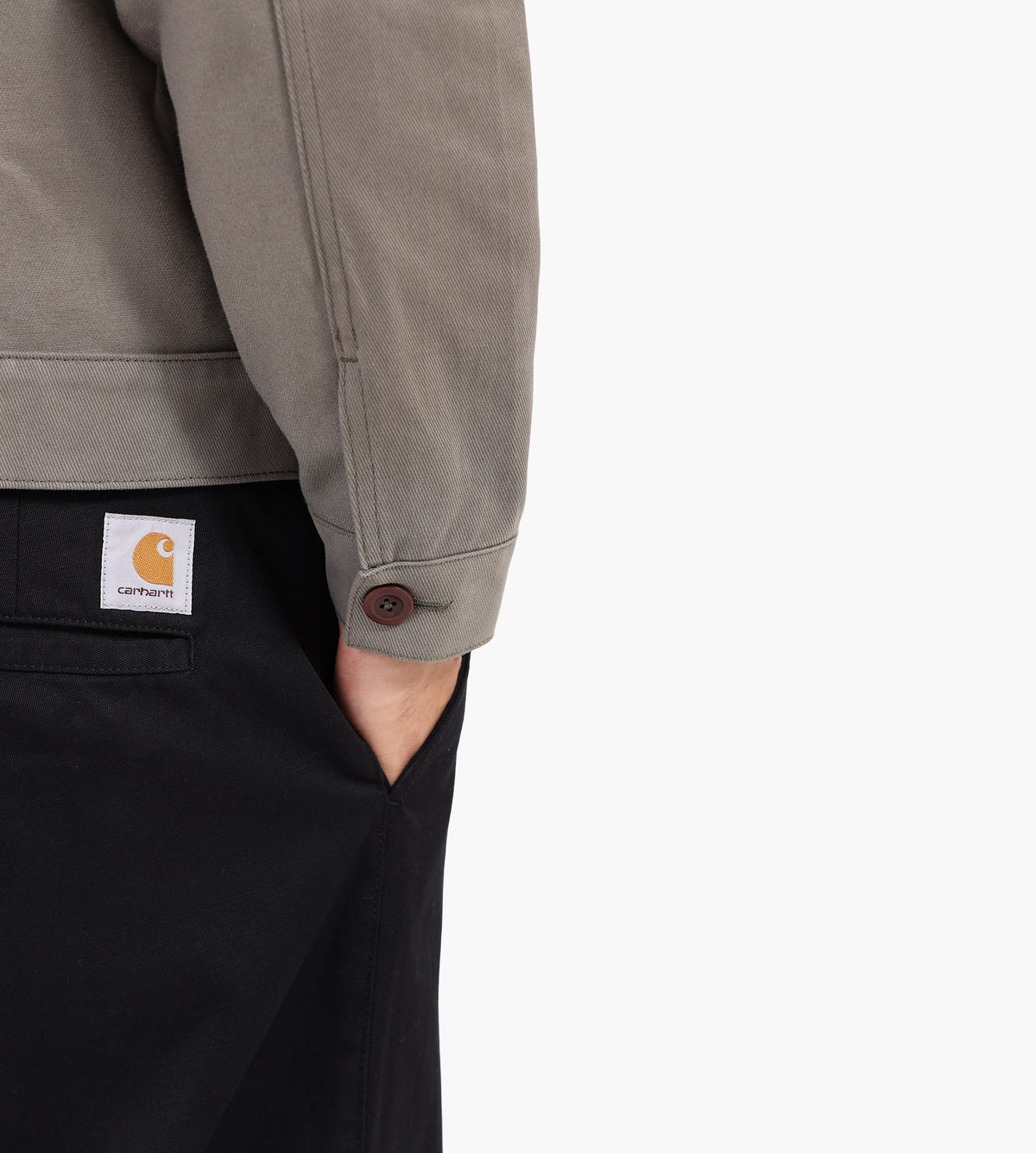 Café-Mountain Reverse Panel Workers Jacket Washed Moss