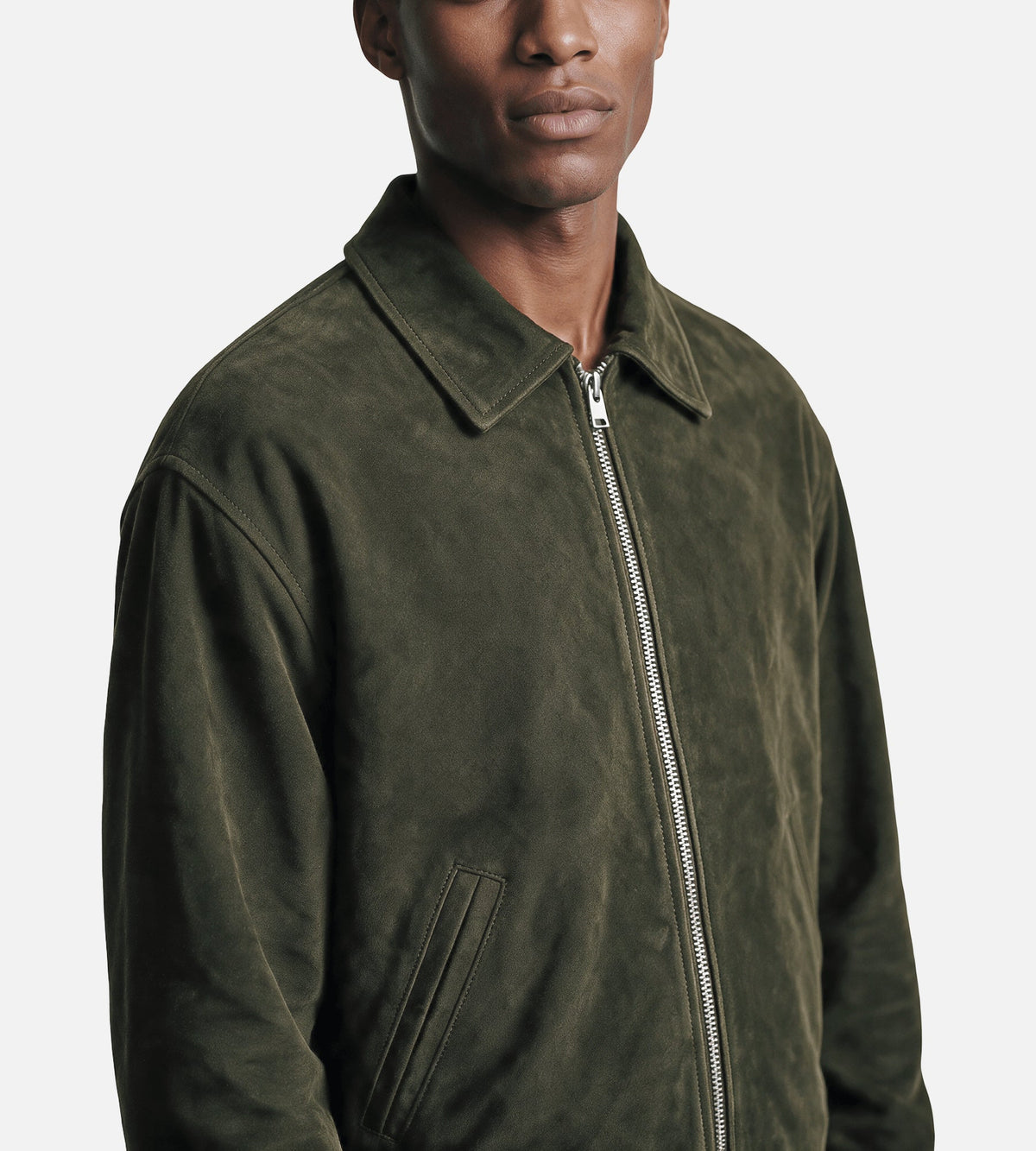 NN.07 Petrus Suede 80030 Jacket Shadow Moss