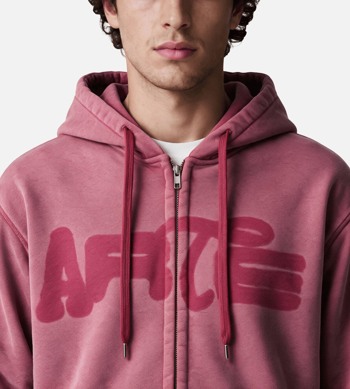Arte Antwerp Stencil Sunfade Zip Hoodie Red