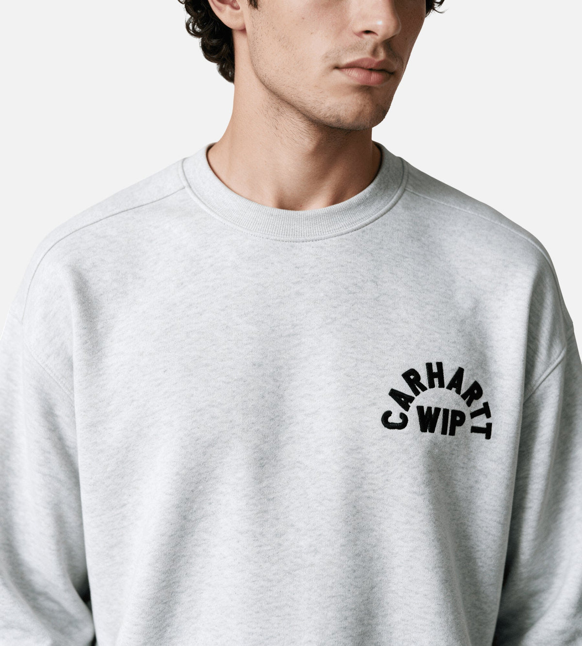 Carhartt WIP Arch Script Sweater Ash Heather Dark Navy