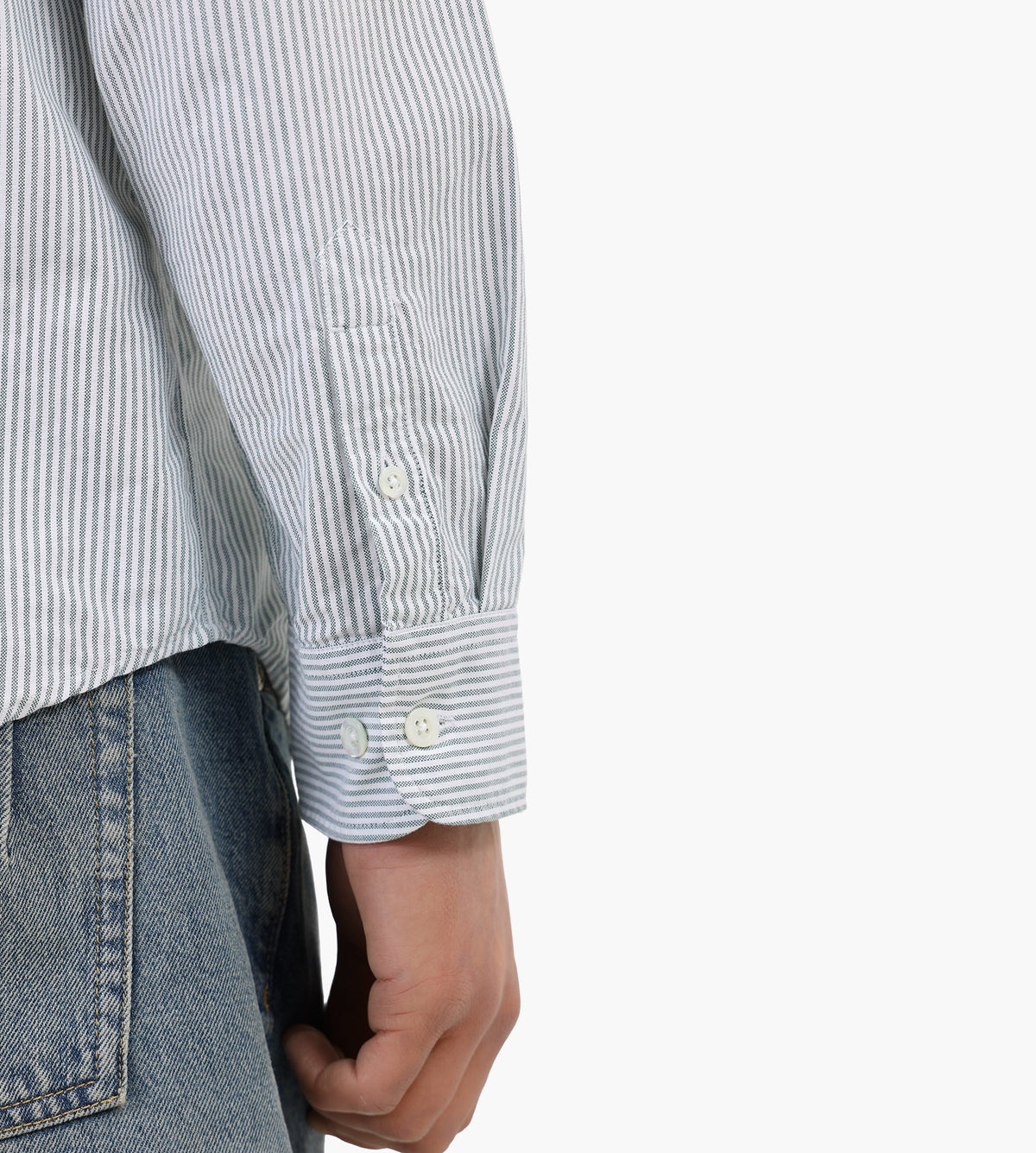 Corridor Stripe Oxford Long Sleeve Shirt Green
