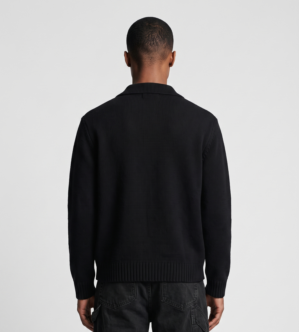 Arte Antwerp Stencil Zip Cardigan Black