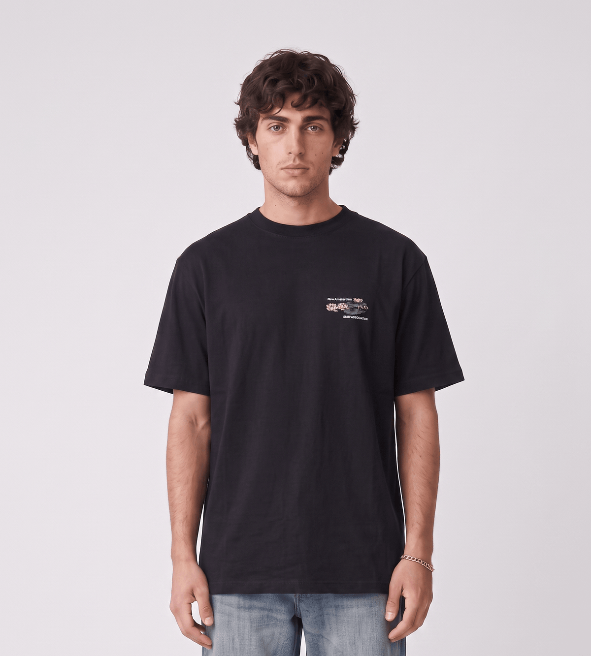 New Amsterdam Surf Association Lilies Tee Black