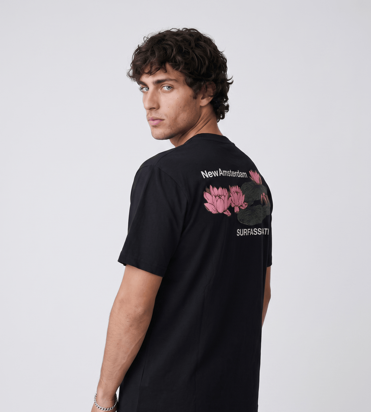 New Amsterdam Surf Association Lilies Tee Black