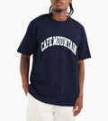 Café-Mountain College Logo Tee Navy And Natural