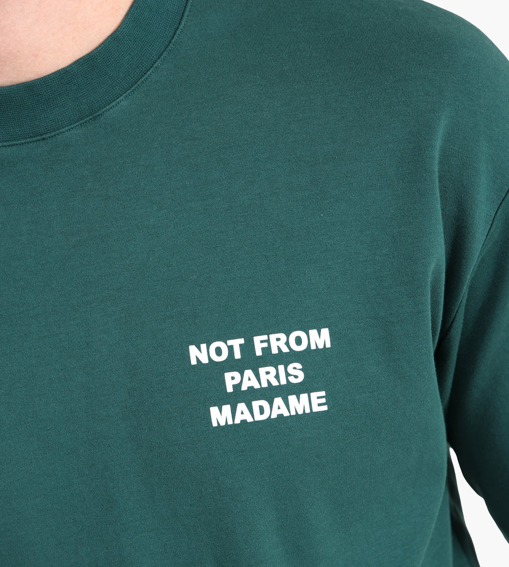 Drôle de Monsieur Le T-Shirt Slogan Dark Green
