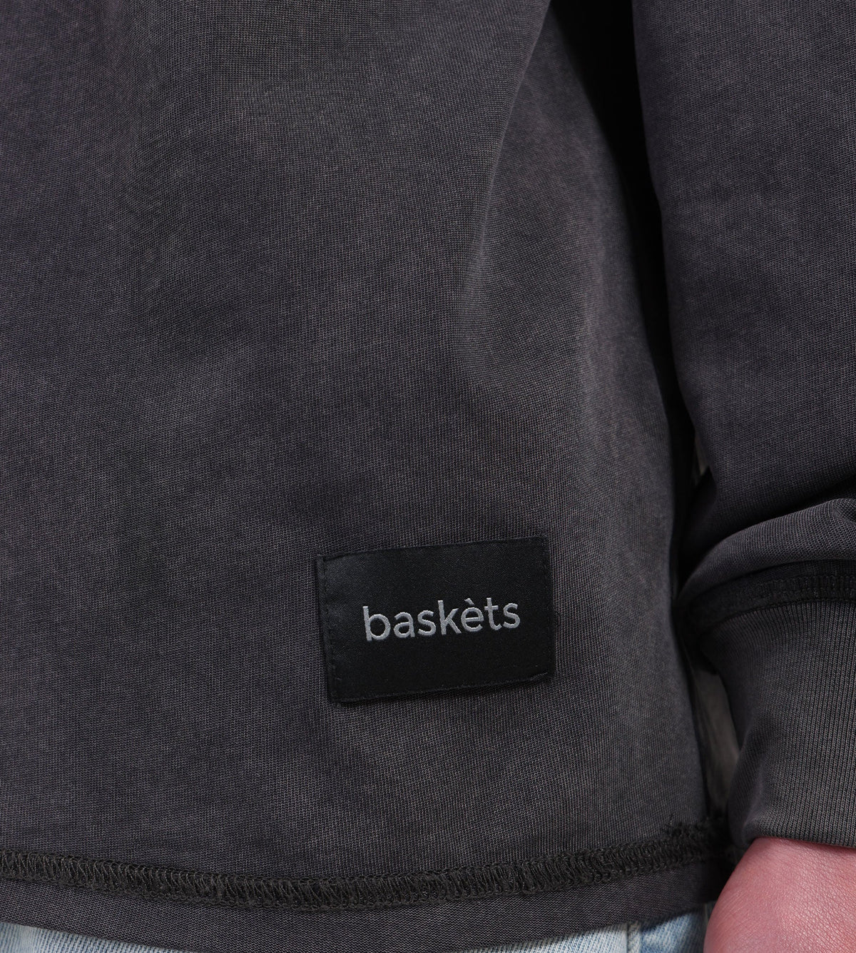 Baskèts Reversed Garment Dye Longsleeve Graphite
