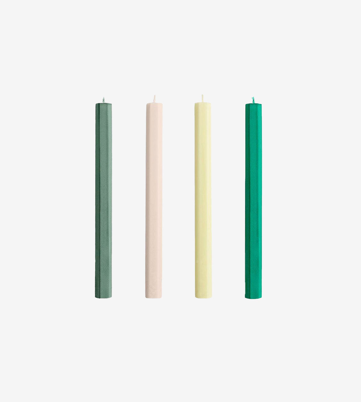 HAY Hexagon Candle Greens And Whites, Set Of 4