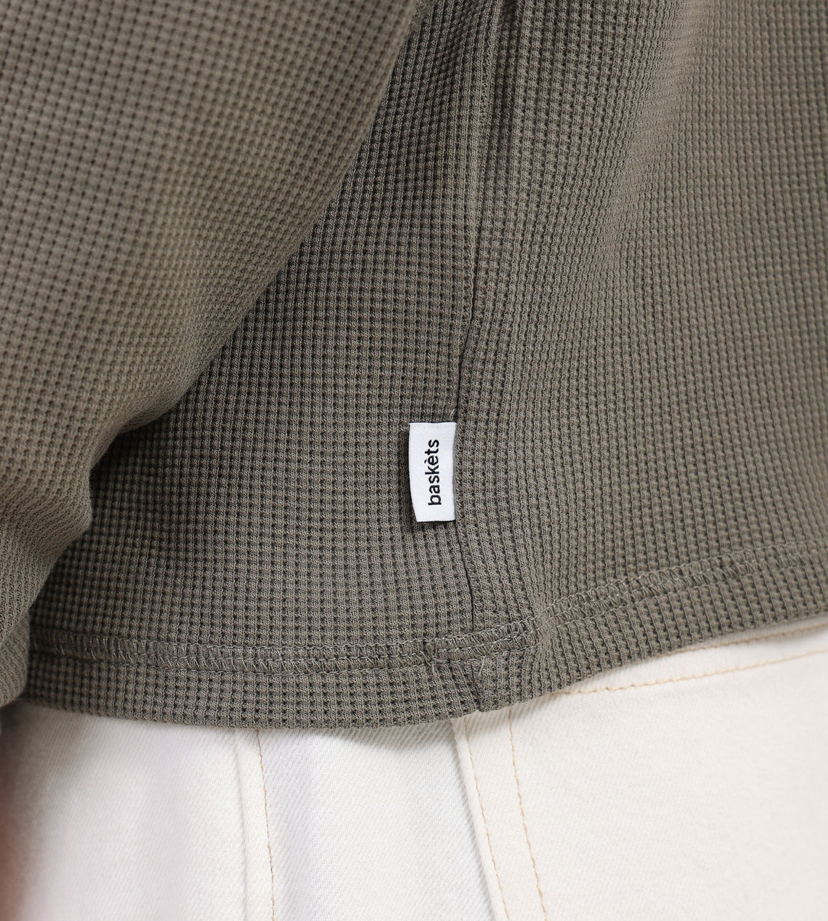 Baskèts Grid Waffle Longsleeve Khaki Green